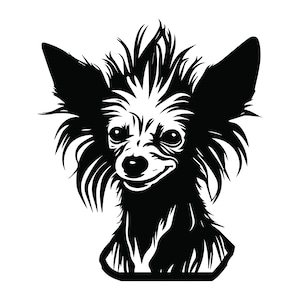 CHINESE CRESTED HEAD Svg, Chinese Crested Head Clipart, Chinese Crested Head Svg Files For Cricut