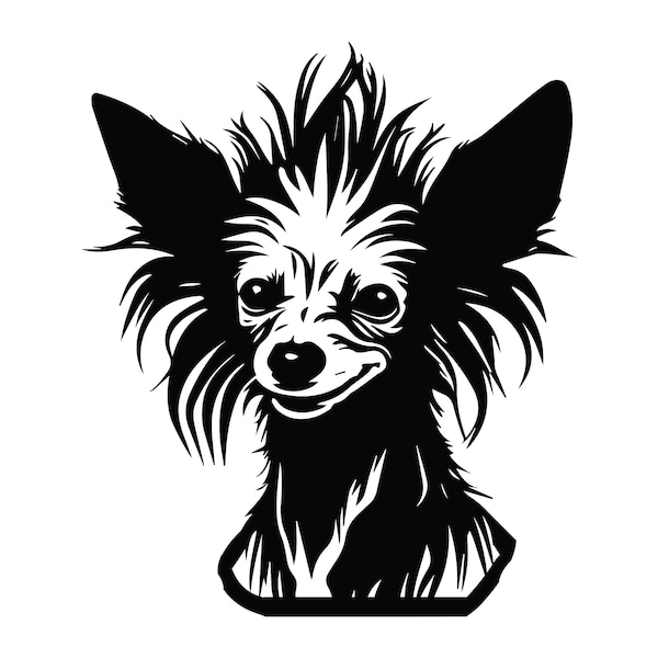 CHINESE CRESTED HEAD Svg, Chinese Crested Head Clipart, Chinese Crested Head Svg Files For Cricut