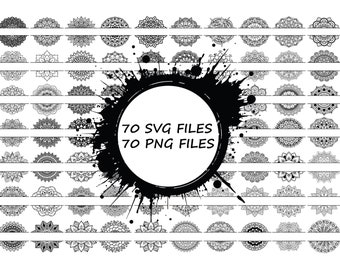 MANDALA SPLIT SVG, Split Mandala Clipart Png, Split Mandala SVG geschnitten Dateien für Cricut