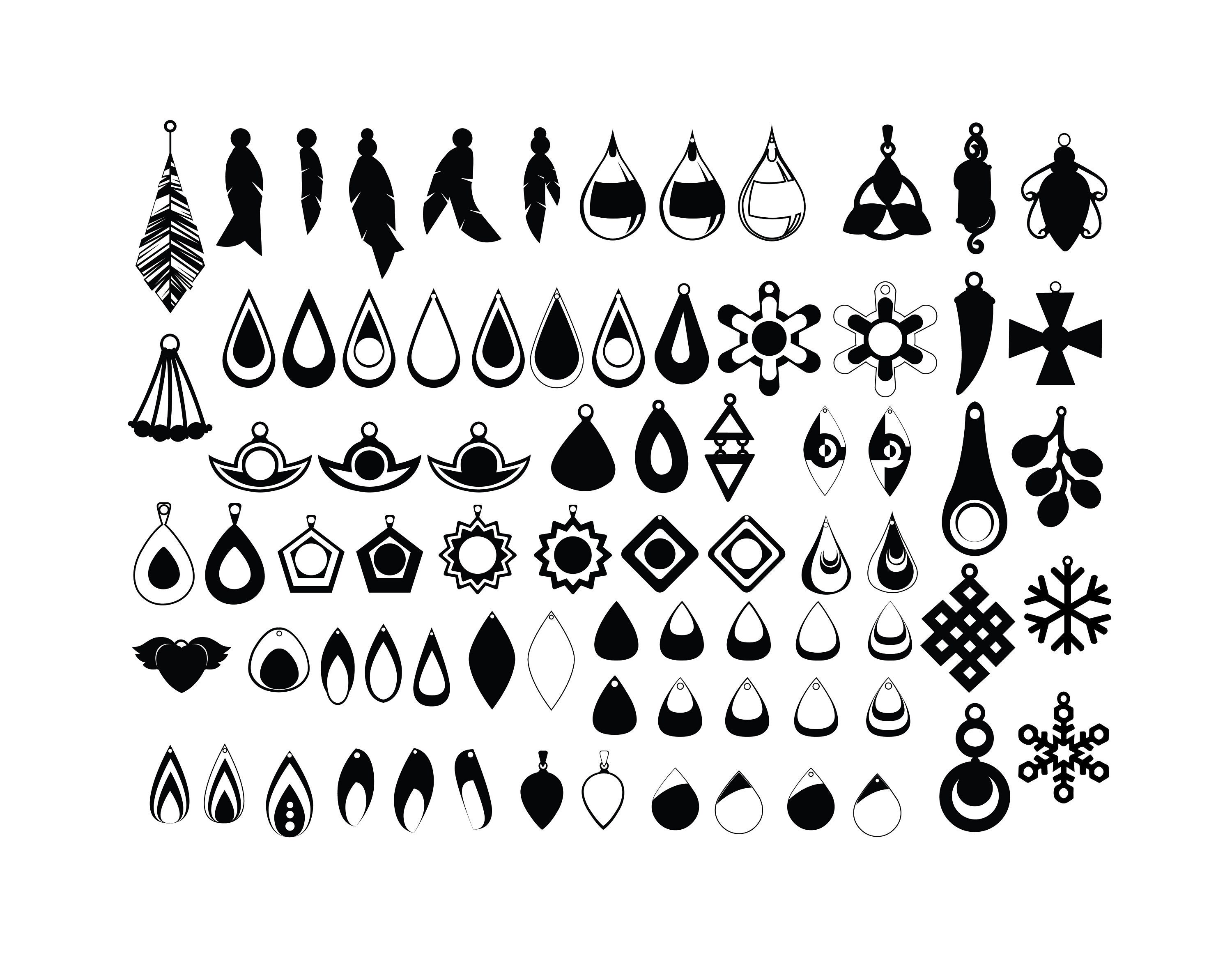 Download EARRINGS SVG Bundle EARRINGS Clipart Bundle Earrings ...