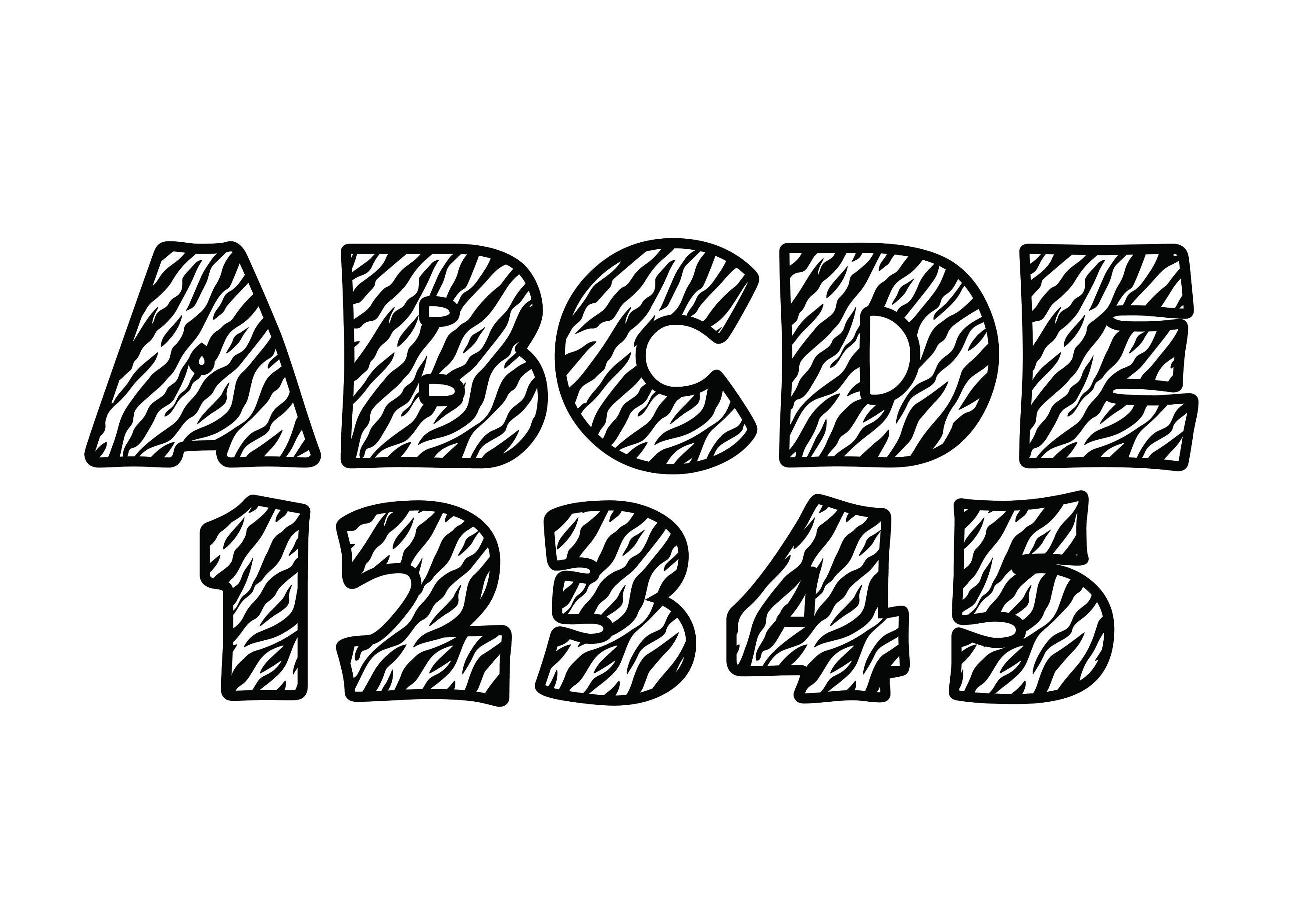 ZEBRA FONT SVG Zebra Alphabet Svg Zebra Letters and Numbers Etsy Canada