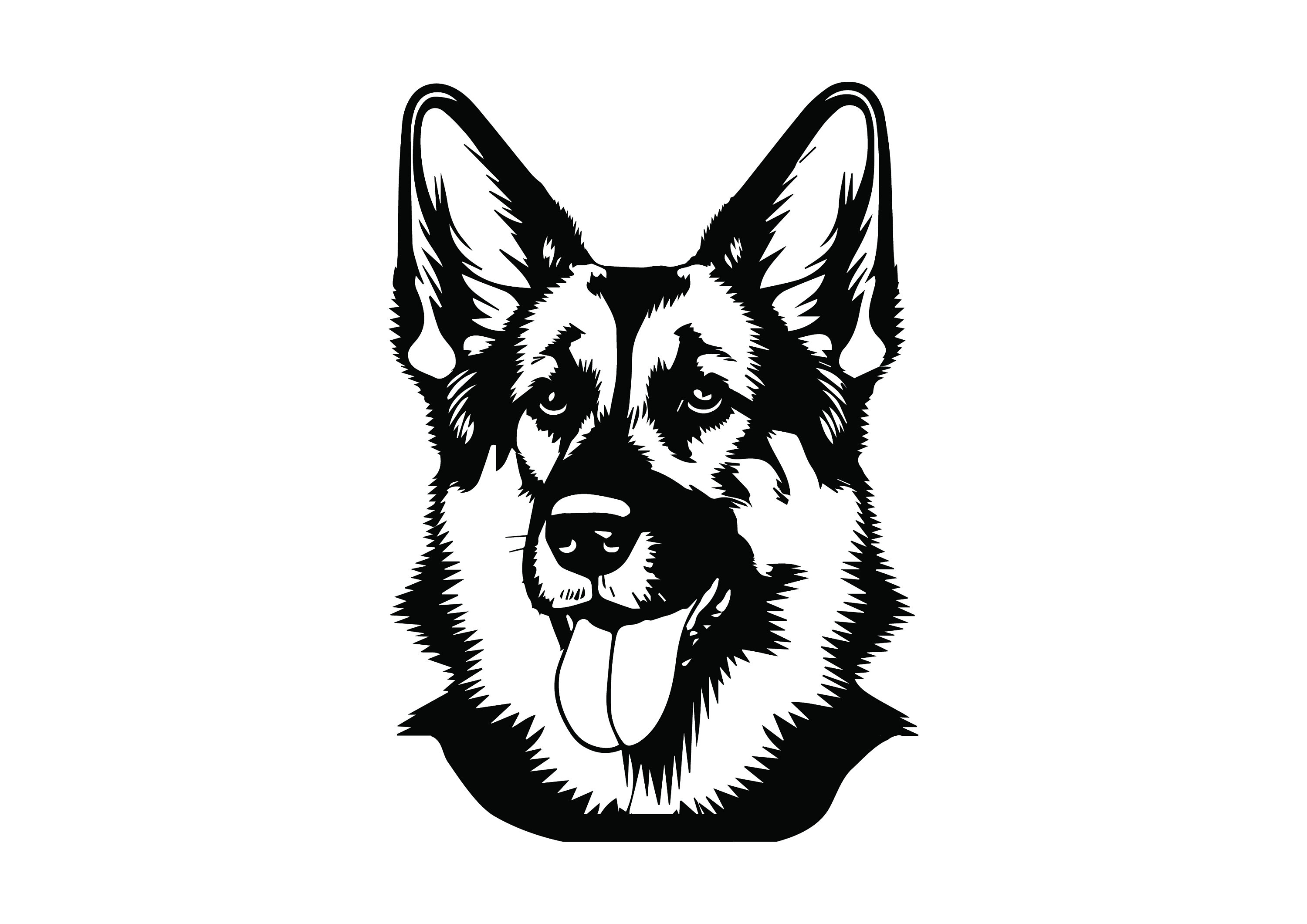 DEUTSCHER SCHÄFERHUND KOPF SVG, Deutscher Schäferhund Kopf Clipart,  Deutsche Schäferhund geschnitten Datei für Cricut, image size:3000x2121