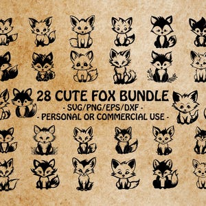 MIGNON FOX SVG, Clipart renard des bois, bébé renard Design fichiers Svg pour Cricut, adorable animal de la forêt