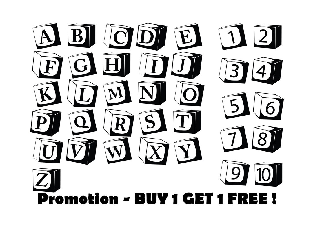 BUILDING BLOCKS SVG File, Block Svg Alphabet Files, Building Blocks