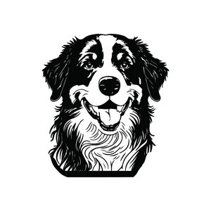 BERNESE MOUNTAIN KOPF SVG, Berner Sennenkopf Clipart, Berner Sennenhund Kopf SVG-Dateien für Cricut