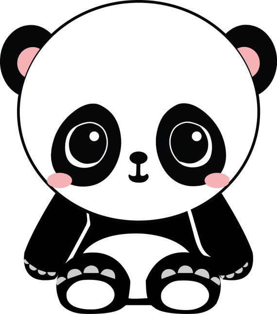 Cute Pandas Clip Art, Panda Clip Art, Panda Clipart, Cute Panda Clipart,  Kawaii Panda, Kawaii Clipart - pnd01