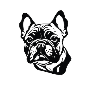 frenchbulldogぺージ French Bulldog SVG & PNG, Frenchie Head Portrait, Digital