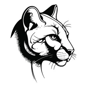 TÊTE DE COUGAR SVG, Clipart de couguar, tête de couguar fichier coupe Svg pour Cricut, Svg de couguar