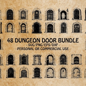 DUNGEON DOOR SVG, Medieval Door Clipart, Fantasy Dungeon Design Svg Files For Cricut, Castle Door Template