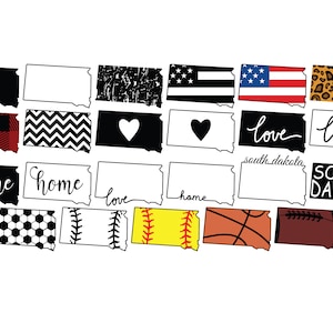 SOUTH DAKOTA SVG, Süd Dakota Clipart, Süd Dakota Silhouette Dateien für Cricut, Süd Dakota Umrisse
