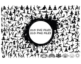 YOGA SVG Bundle, YOGA Svg Archivos de corte para Cricut, Meditación Svg, Yoga Clipart, Lotus Svg, Namaste Svg