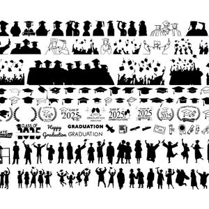 Pacchetto SVG LAUREA, Silhouette di laurea Svg, Cappello di laurea Svg, Classe del 2024 Svg