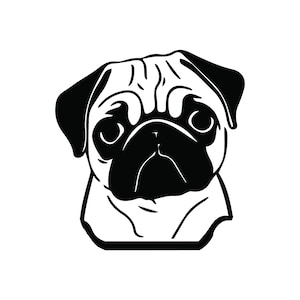 PUG SVG, PUG Clipart, Pug Svg Files For Cricut, Pug Silhouette Svg, Dog svg