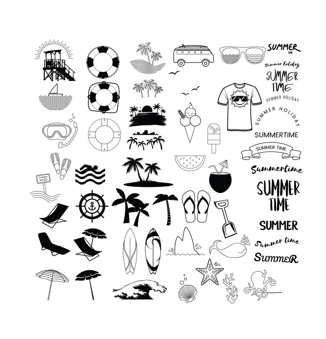 BEACH SVG BUNDLE Files, Beach Clipart Bundle, Summer Svg Bundle, Beach ...