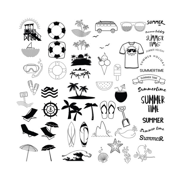 BEACH SVG BUNDLE Files, Beach Clipart Bundle, Summer Svg bundle, Beach Svg Files for Cricut