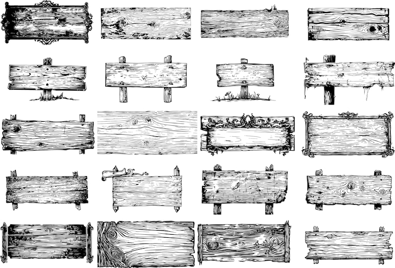 WOOD SIGN SVG, Rustic Slab Clipart, Farmhouse Sign Design Svg Files for ...