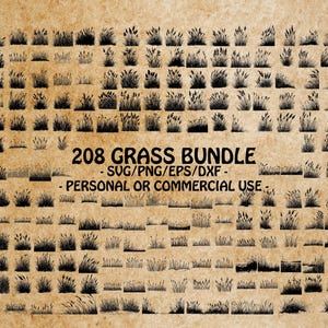 WILD GRASS SVG, Rustic Grass Clipart, Meadow Grass Design Svg Files For Cricut, Botanical Art