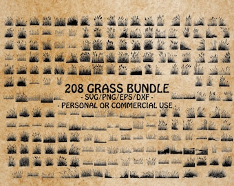 WILD GRASS SVG, Rustic Grass Clipart, Meadow Grass Design Svg Files For Cricut, Botanical Art