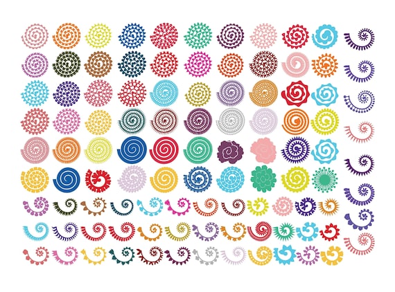 ROLLED FLOWER SVG, Rolled Flowers Template, Rolled Paper Flower Svg Cut Files for Cricut