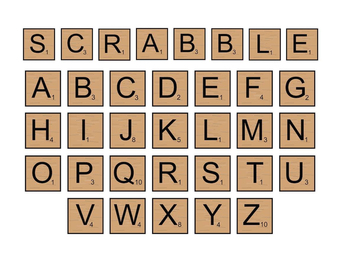 SCRABBLE TILES SVG Files Scrabble Tiles Clipart Scrabble - Etsy