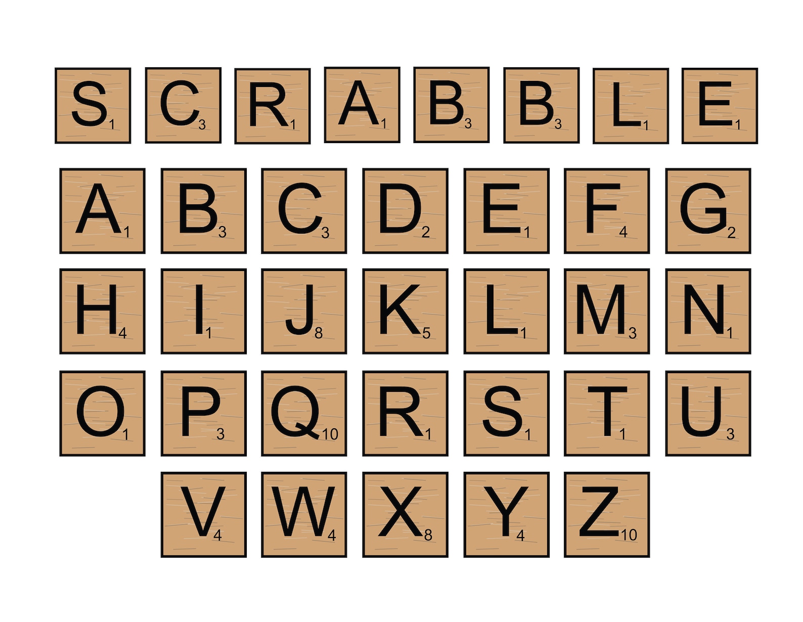 SCRABBLE TILES SVG Files, Scrabble Tiles Clipart, Scrabble Tiles Svg