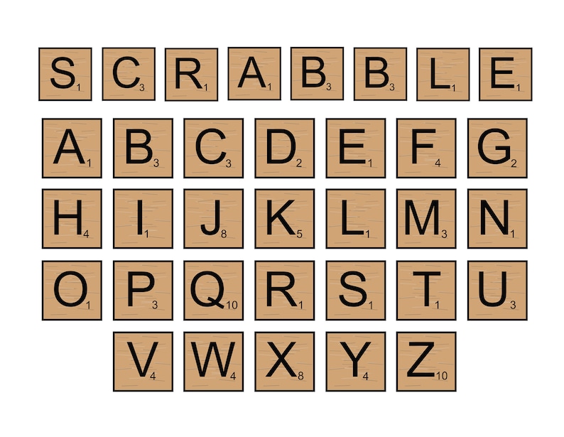 SCRABBLE TILES SVG Files Scrabble Tiles Clipart Scrabble - Etsy
