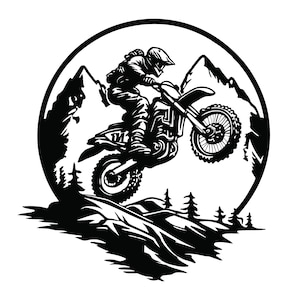 MOTOCROSS RIDER SVG, Motocross Rider Svg Files For Cricut, Motocross Rider Clipart, Mountain Svg