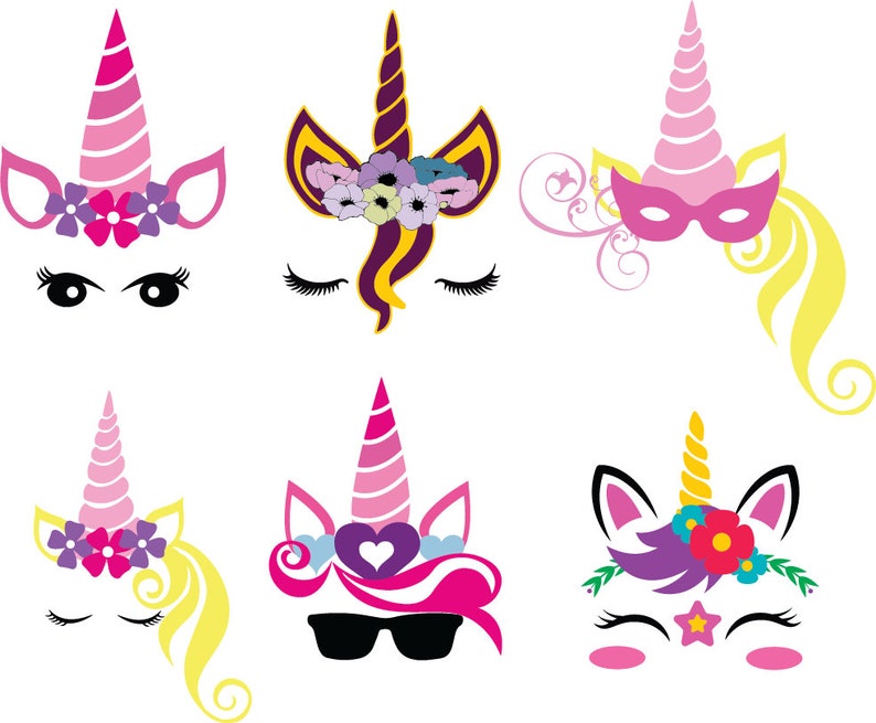 Download UNICORN HEAD SVG Bundle Unicorn Head Clipart Bundle ...