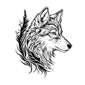 WOLF HEAD SVG, Wilk Clipart, Wilcza Głowa Svg Plik Cięcia Dla Cricut, Wilcza Twarz Svg