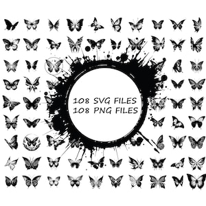 SCHMETTERLING SILHOUETTE Bundle SVG, Schmetterling Clipart Bundle, Schmetterling SVG Dateien für Cricut