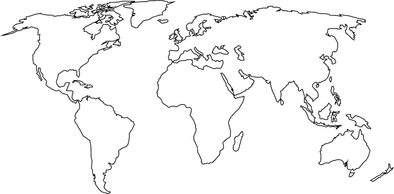 WORLD MAP SVG World Map Outline Svg North America Map Svg - Etsy Canada