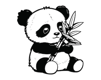 PANDA SVG, Cute PANDA Svg, Cartoon Panda Svg, Panda Clipart, Panda Svg Files For Cricut