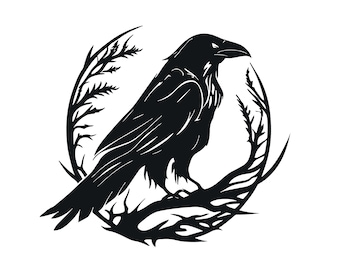 CROW SVG, CROW Clipart, Crow Svg Files For Cricut, Bird Svg Cut File, Outdoors Svg