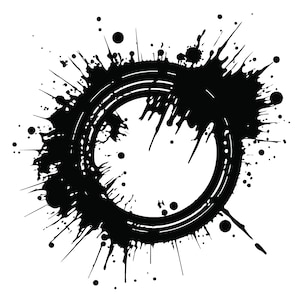 SPLATTER CIRCLE SVG, Clipart Splatter Circle, File Svg Splatter Circle per Cricut, Paint Splash svg