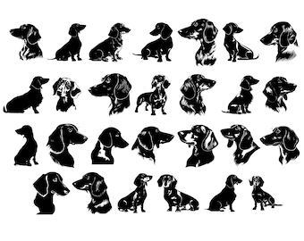 DACHSHUND Dog SVG, DACHSHUND Clipart, Dachshund Svg Files For Cricut, Dachshund Silhouette Svg, Dog svg