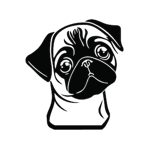 PUG SVG, PUG Clipart, Pug Svg Files For Cricut, Pug Silhouette Svg, Dog svg