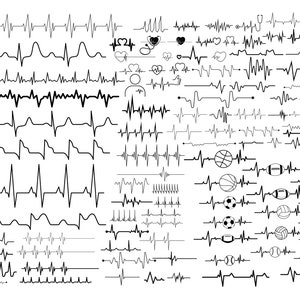 HEARTBEAT SVG Bundle, HEARTBEAT Clipart, Heartbeat Svg cut files for Cricut,  Heart beat svg