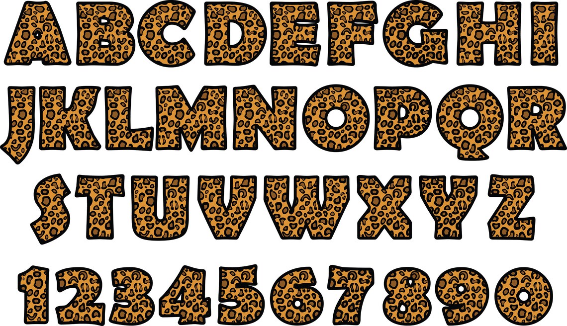 LEOPARD FONT SVG Leopard Alphabet Svg Leopard Letters And Etsy Finland
