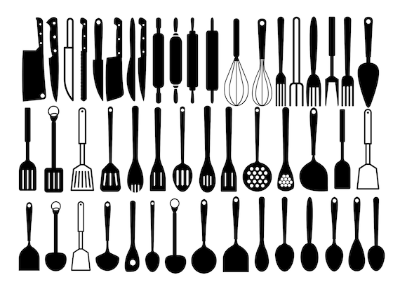 Kitchen SVG/ Cooking SVG/ Kitchen Clipart/ Cooking Utensils SVG/ Cut Files/  Silhouette/ Cricut