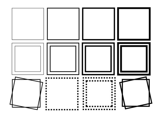 MARCOS CUADRADOS Trazos diferentes SVG, Marco cuadrado svg, Marcos  cuadrados dobles svg, Contorno cuadrado Svg