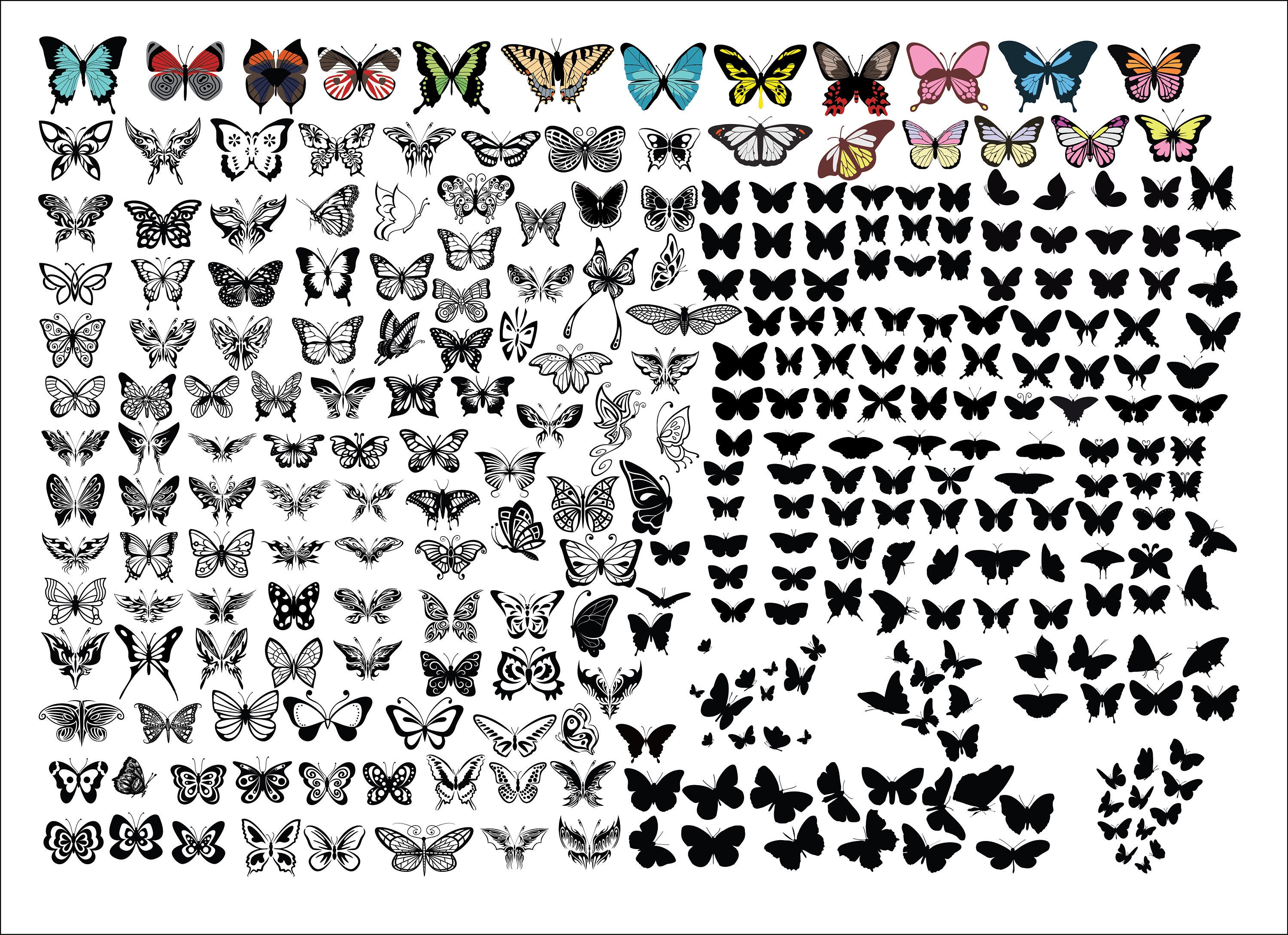 BUTTERFLY SILHOUETTE Bundle SVG, Butterfly Clipart Bundle, Butterfly Svg cut files for Cricut