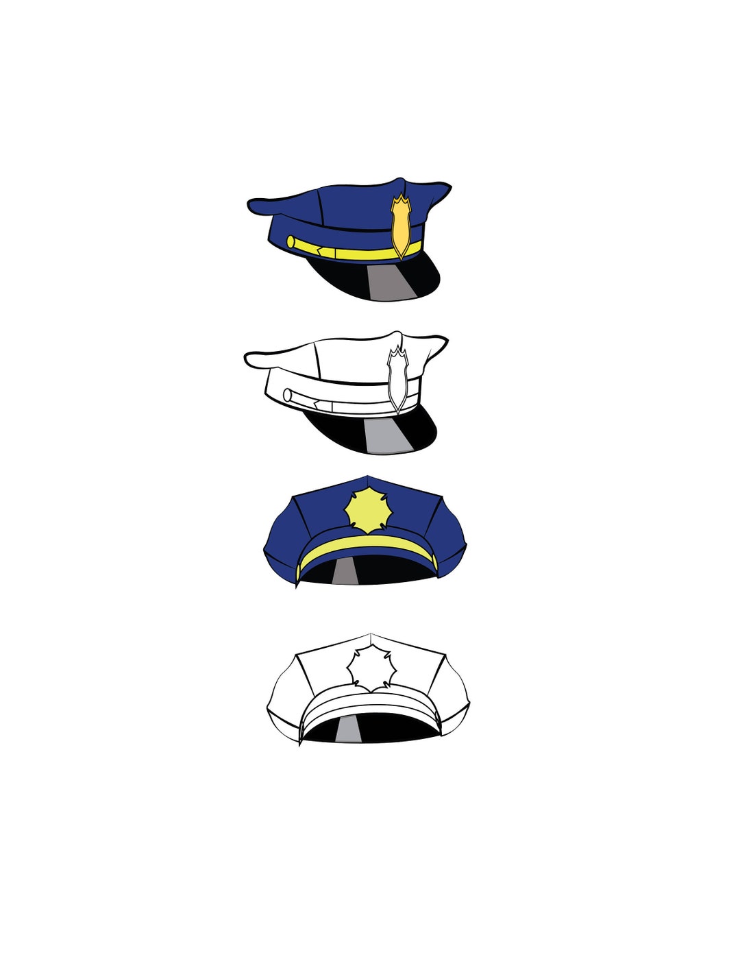 Police Hat, Police Hat SVG, SVG, Clipart, Cricut, Silhouette Cameo