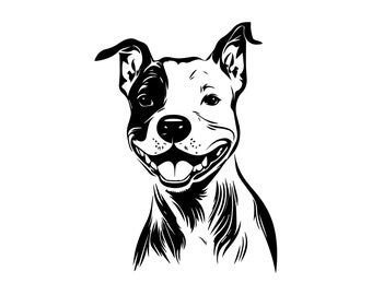 AMSTAFF SVG, AMSTAFF clipart, pliki Amstaff SVG dla Cricut, pliki cięte American Staffordshire Terrier SVG