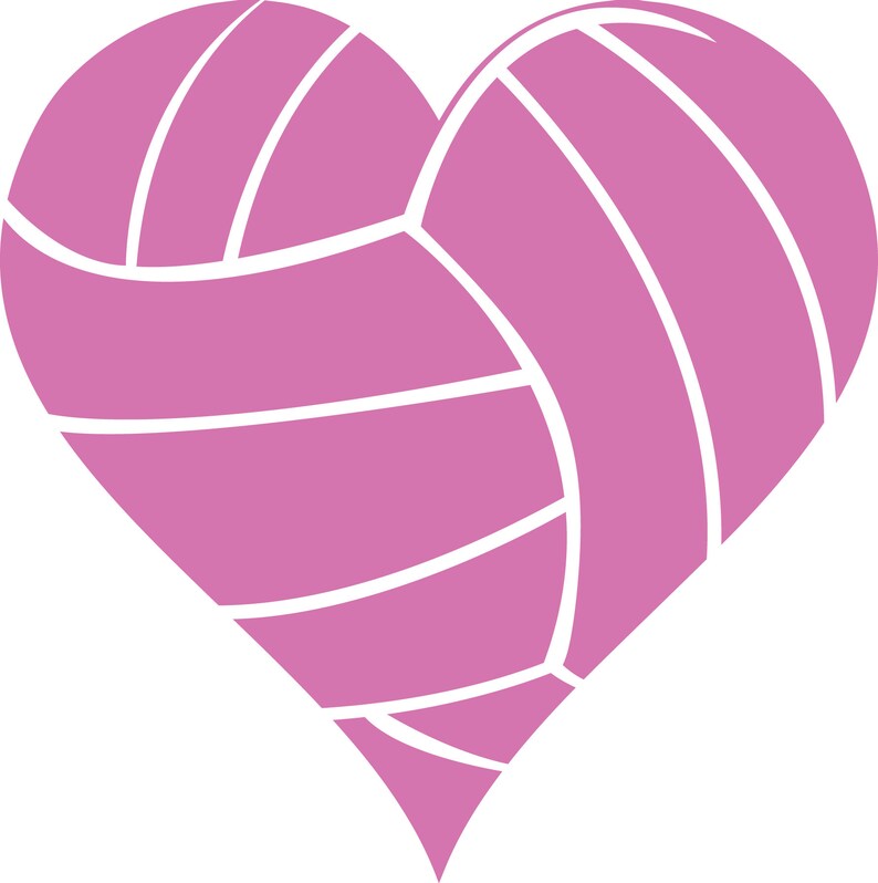 Download Volleyball Heart Volleyball Heart SVG SVG File Volleyball ...