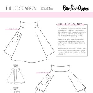 How to Sew A Half Retro Apron for Women A Printable Sewing Pattern ...