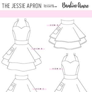 Aprons for Women Pattern, Women's Apron Pattern, Apron Sewing Pattern, Sweetheart Neckline Apron, Sewing Patterns for Women, Easy Aprons image 2