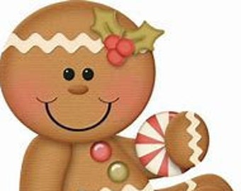 Cartoon Gingerbread Girl Counted Cross Stitch Pattern, Christmas Counted Cross Stitch Pattern, Cute Counted Cross Stitch – PDF Download