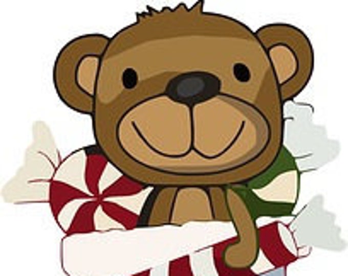 Bear in Stocking Counted Cross Stitch Pattern, Christmas Counted Cross Stitch Pattern, Cute Cartoon Bear Counted Cross Stitch – PDF Download