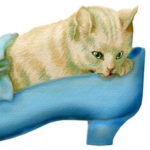 Cat in a Shoe Counted Cross Stitch, Vintage Cross Stitch, Kitten Cross Stitch – PDF Download