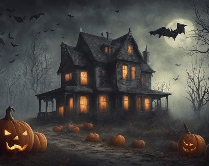 Haunted House Counted Cross Stitch Pattern, Halloween Cross Stitch, Seasonal Cross Stitch, Spooky Pattern – PDF Download
